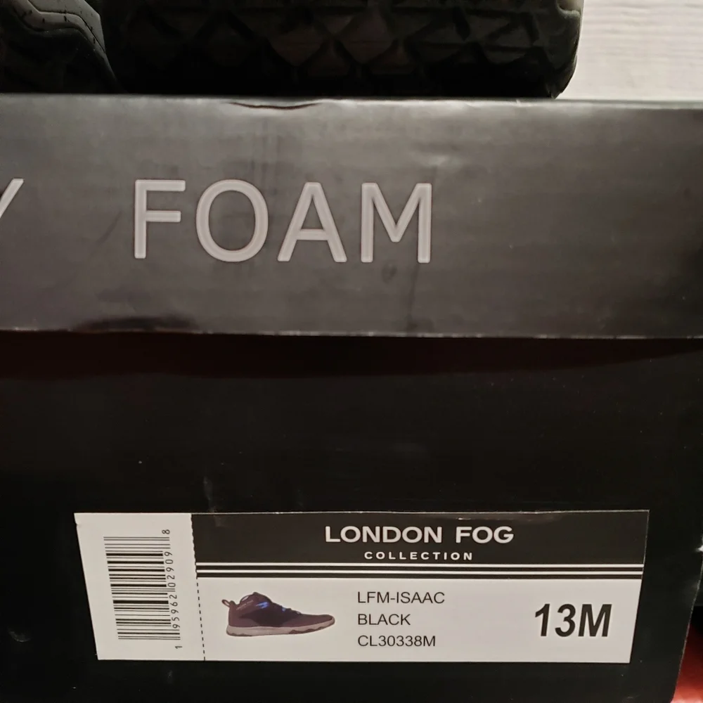 London‎ Fog ISAAC High‑Top Sneaker Boots, Memory Foam, Men’s 13 M — Black